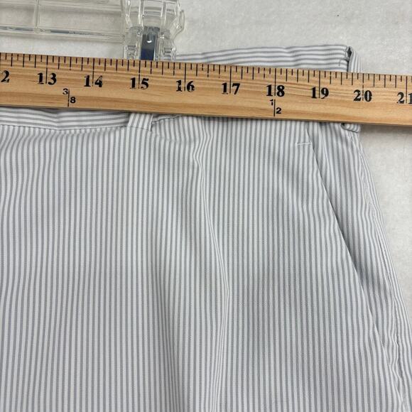 Nike Golf Pants Mens Size 40 x 32 White Gray Stripe Waist Grip Stretch Dri-Fit - Picture 9 of 13